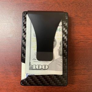 Carbon Fiber wallet RFID Blocking w/ Money Clip